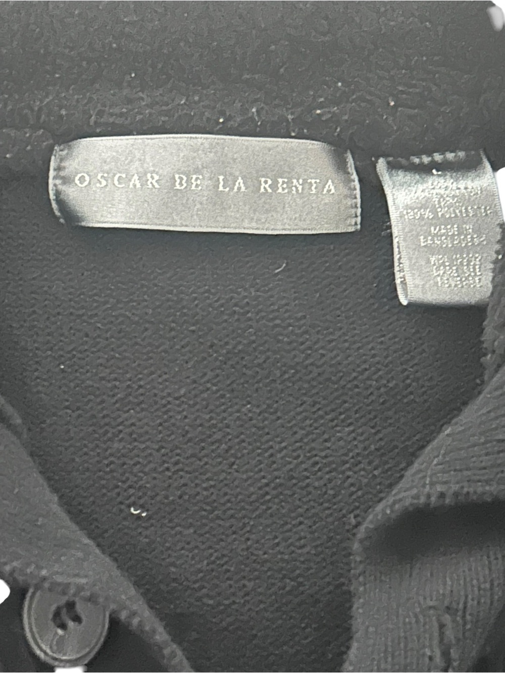 Oscar de la Renta Black Buttoned Knit Sweater Long Sleeves - Picture 7 of 8
